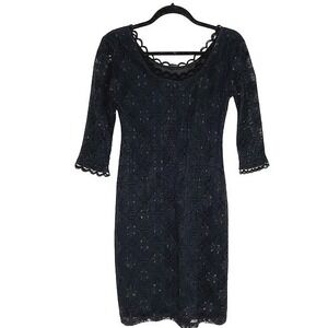 Sara Campbell "The Ballet Dress" Black Lace Midi‎ Dress NWT Size Small